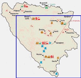 Economico mapa de Bosnia e Herzegovina