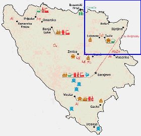 Economico mapa de Bosnia e Herzegovina