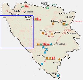 Economique carte de Bosnie-Herzegovine