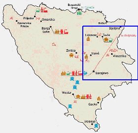 Economique carte de Bosnie-Herzegovine