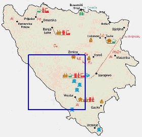 Economique carte de Bosnie-Herzegovine