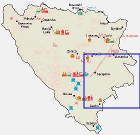 Economico mapa de Bosnia e Herzegovina