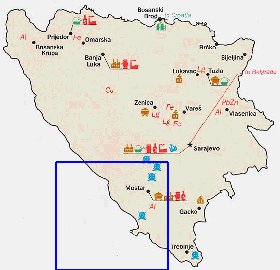 Economico mapa de Bosnia e Herzegovina