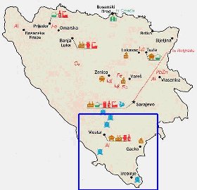 Economico mapa de Bosnia e Herzegovina