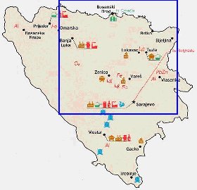 Economico mapa de Bosnia e Herzegovina