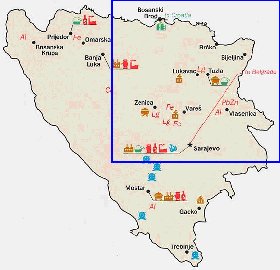 Economico mapa de Bosnia e Herzegovina