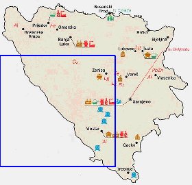 Economico mapa de Bosnia e Herzegovina