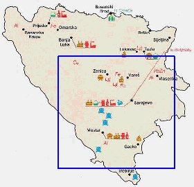 Economico mapa de Bosnia e Herzegovina