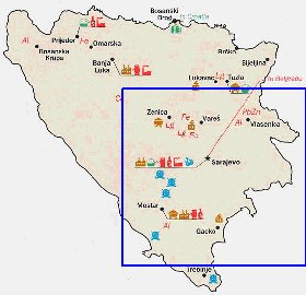 Economico mapa de Bosnia e Herzegovina