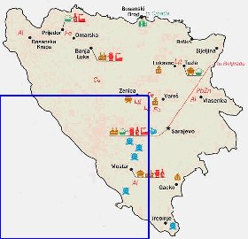 Economico mapa de Bosnia e Herzegovina