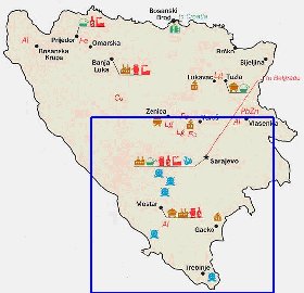 Economico mapa de Bosnia e Herzegovina