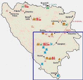 Economico mapa de Bosnia e Herzegovina