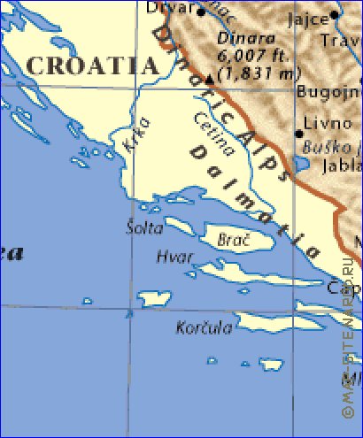 carte de Bosnie-Herzegovine en anglais