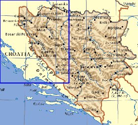 mapa de Bosnia e Herzegovina em ingles
