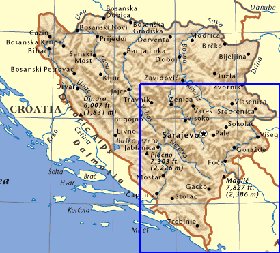 carte de Bosnie-Herzegovine en anglais