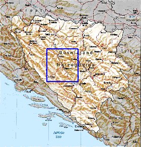 mapa de Bosnia e Herzegovina