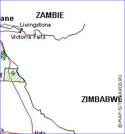 Administrativa mapa de Botswana em frances