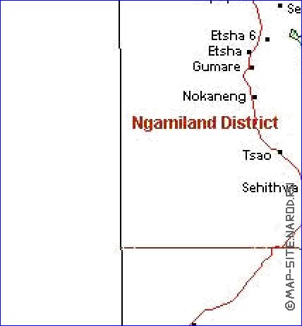 Administratives carte de Botswana