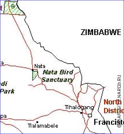 Administratives carte de Botswana