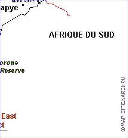 Administrativa mapa de Botswana em frances