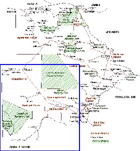 Administrativa mapa de Botswana em frances