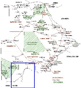 Administratives carte de Botswana