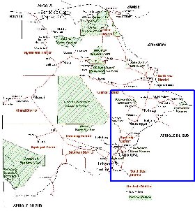 Administrativa mapa de Botswana em frances