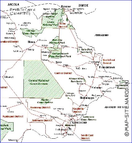 Administratives carte de Botswana