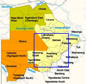 Administratives carte de Botswana