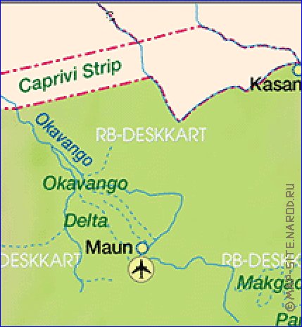 mapa de Botswana em alemao