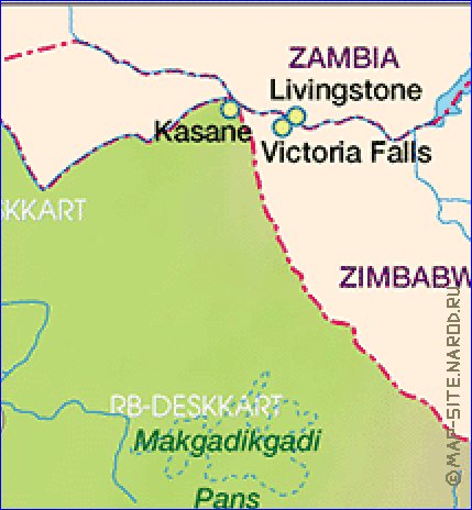 carte de Botswana en allemand