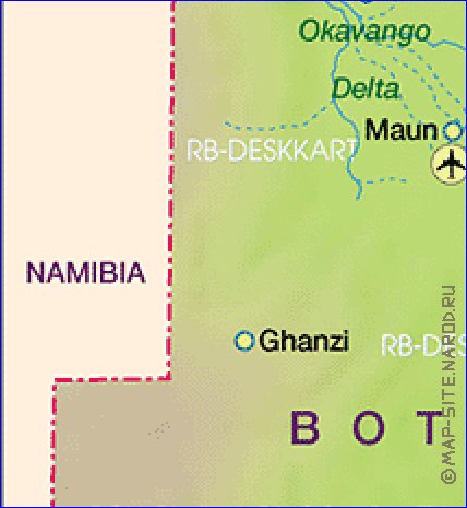 carte de Botswana en allemand