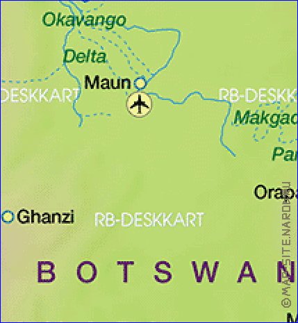 mapa de Botswana em alemao
