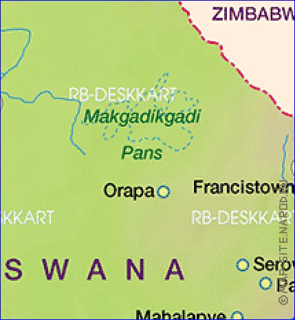 mapa de Botswana em alemao