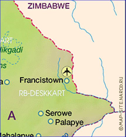 carte de Botswana en allemand