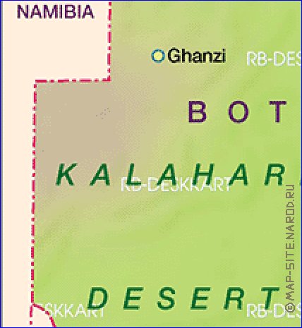 mapa de Botswana em alemao