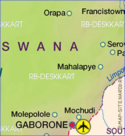 carte de Botswana en allemand