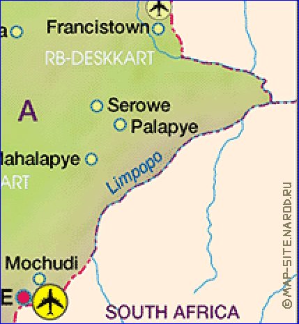 mapa de Botswana em alemao