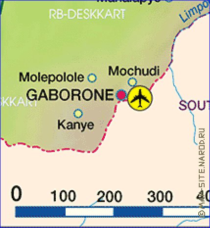 mapa de Botswana em alemao