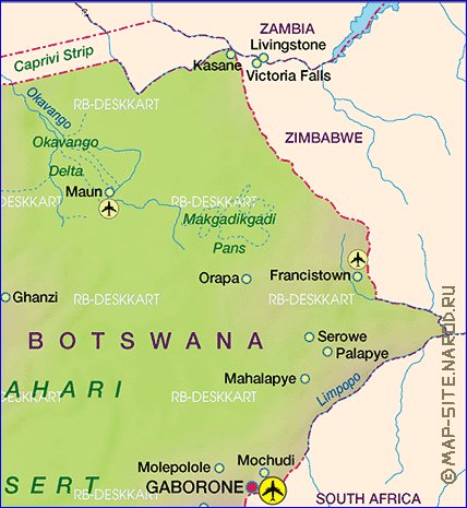 carte de Botswana en allemand