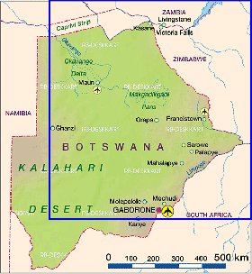 carte de Botswana en allemand