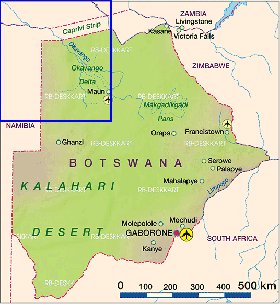 carte de Botswana en allemand