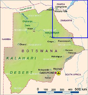 carte de Botswana en allemand