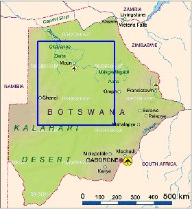 mapa de Botswana em alemao