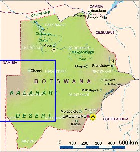 carte de Botswana en allemand