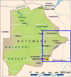 mapa de Botswana em alemao