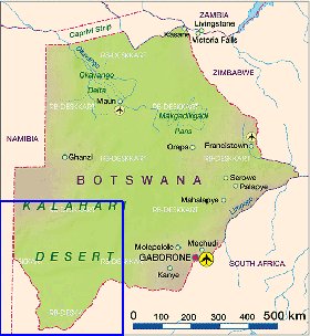 mapa de Botswana em alemao