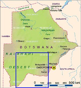 carte de Botswana en allemand