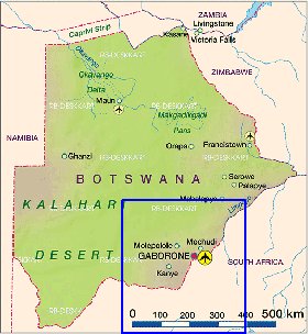 mapa de Botswana em alemao