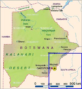 mapa de Botswana em alemao